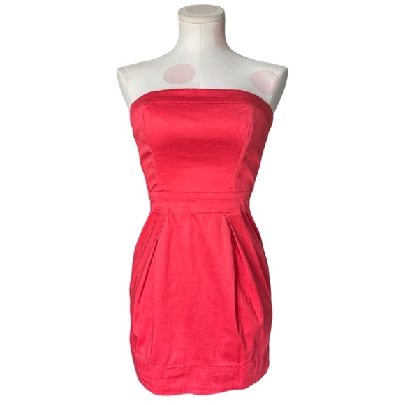 French Connection Red Strapless Mini Dress -Size 4 - Picture 2 of 5